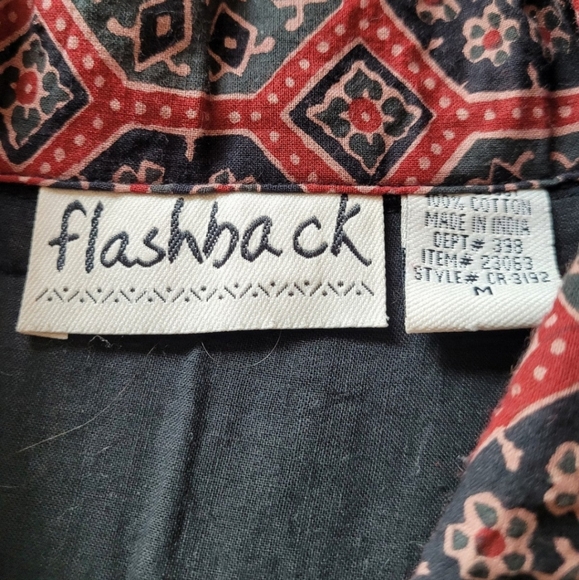 Vintage Flashback Black Woven 100% Cotton Jacket Womens Size M - Picture 2 of 12